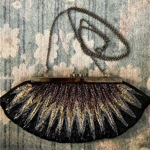 Chic Black, Copper & Gold Evening Shoulder Bag